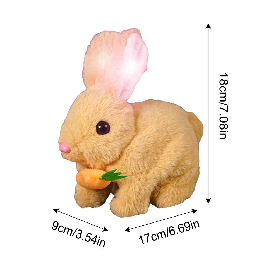 Electronic Simulated Rabbit Toy Bunny Doll Interactive Plush Figures Hopping Robotic Animal Jumping Toys Birthday Gifts For Kids