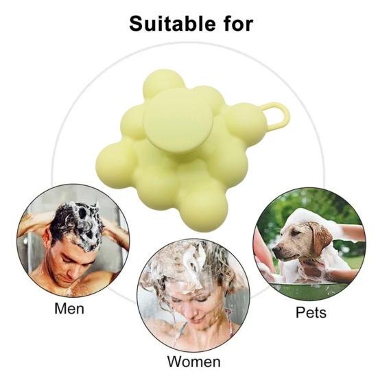 Szczotka do mycia włosów z zawieszką, wielokrotnego użytku, miękki silikon, masażer skóry głowy, bogata piana, głębokie oczyszczanie, narzędzie do pielęgnacji włosów w łazience