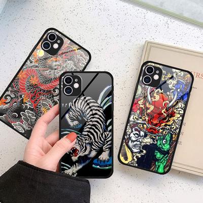 כיסוי טלפון טייגר סיני אופנה עבור Iphone Xr Xs X 11 7 6s Plus 8 13 Pro Max 12 Mini 14 Plus Se כיסוי זכוכית מחוסמת