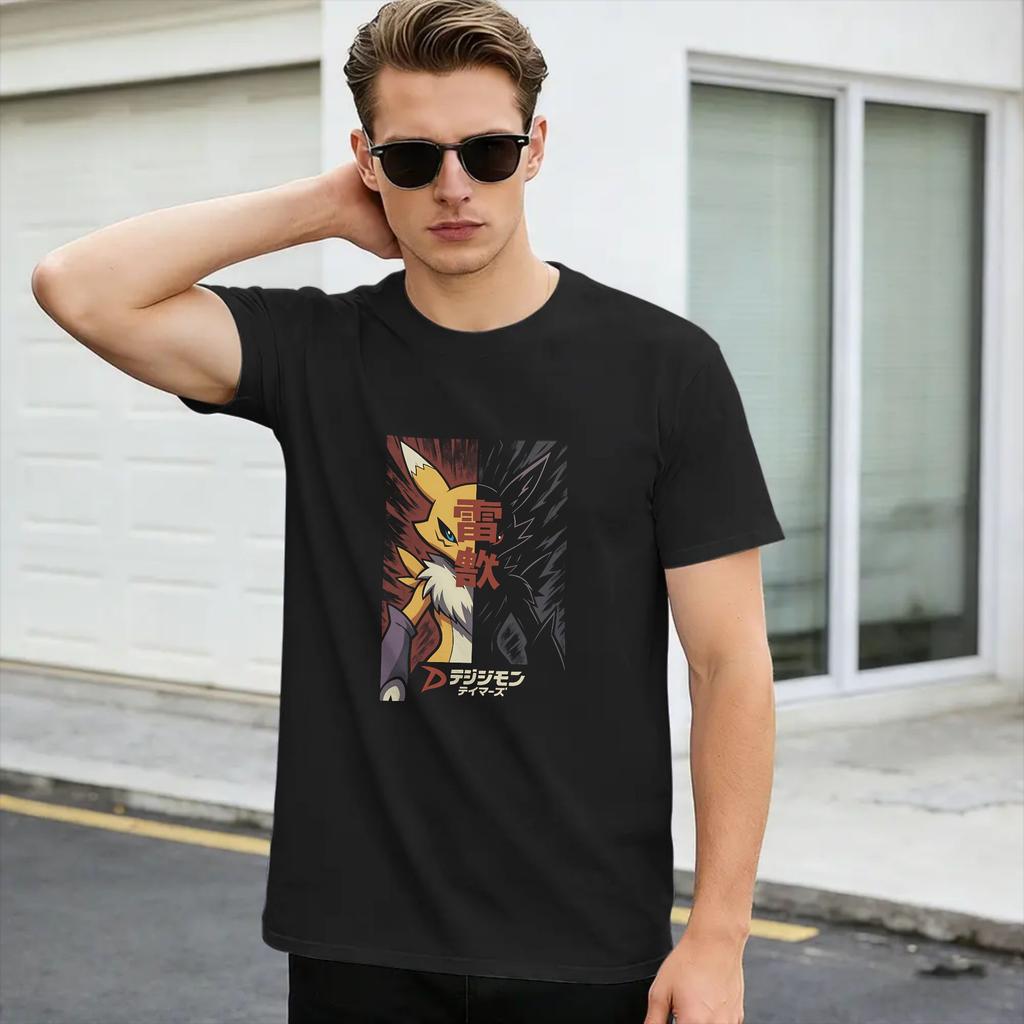 Moiré Renamon Spirit T-Shirt Couple  Streetwear T-Shirts Summer O Neck Hippie Tee Shirt Hot Sale Plus Size Tops,