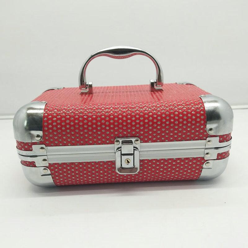 Aluminum Alloy Portable Cosmetic & Jewelry Case with Mirror