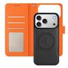 For iPhone 17 Pro Leather Case Detachable Wallet Magnetic Phone Cover with Hand Strap
