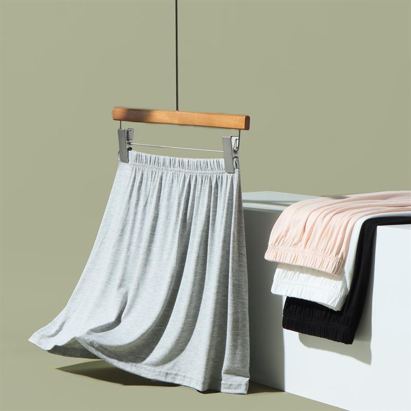 White Modal Anti-Exposure Mid-Length Petticoat Skirt