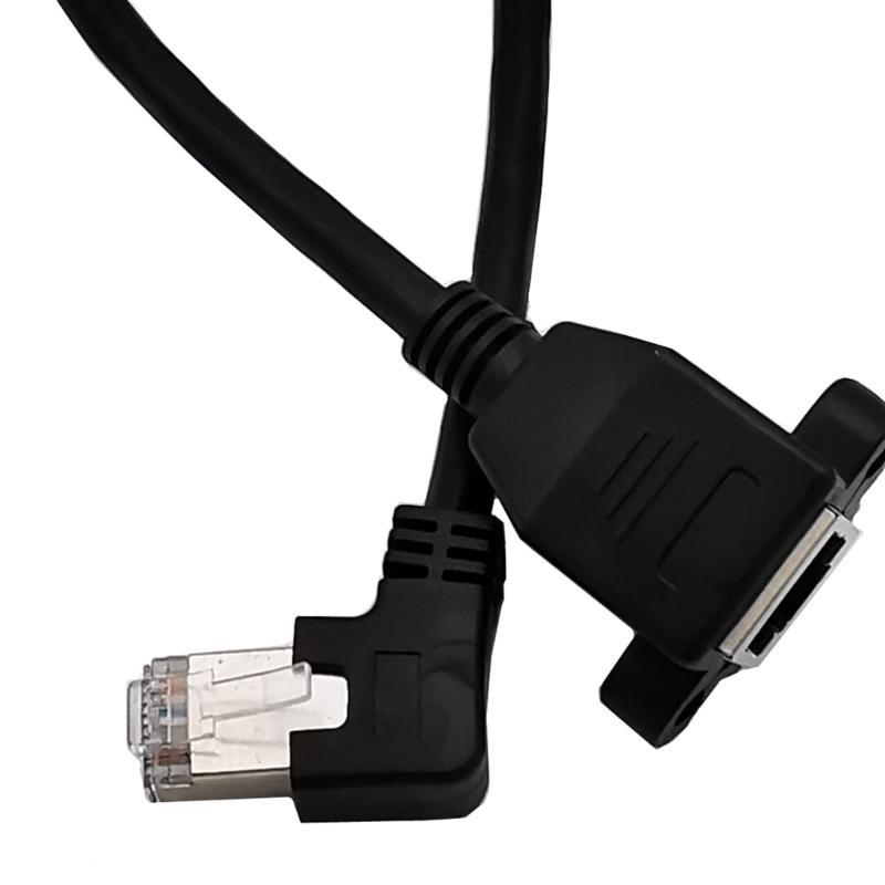 RJ45 Ethernet Extension Cable with Space Saving 90Degree Designing Cord Left/Right/Up/Down Elbowed Line