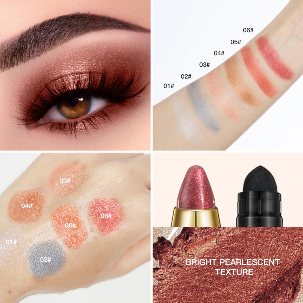 8 color natural eye shado lasting pearlescent eye... Cheap Glitter Eyeshadow Pencil With Smudged Sponge Metallic Long ...
