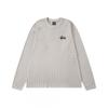 Stu American Style Waffle Print Oversized Long Sleeve Tee Men Winter Casual Wear