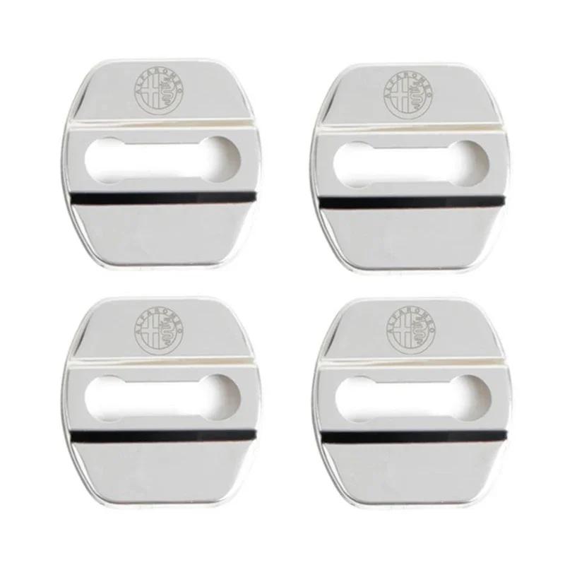 

For Alfa Romeo 2026 Hot Sticker 4Pcs Car Door Lock Protective Cover Sticker for Alfa Romeo Logo Sportiva Giulia Giulietta 159 15