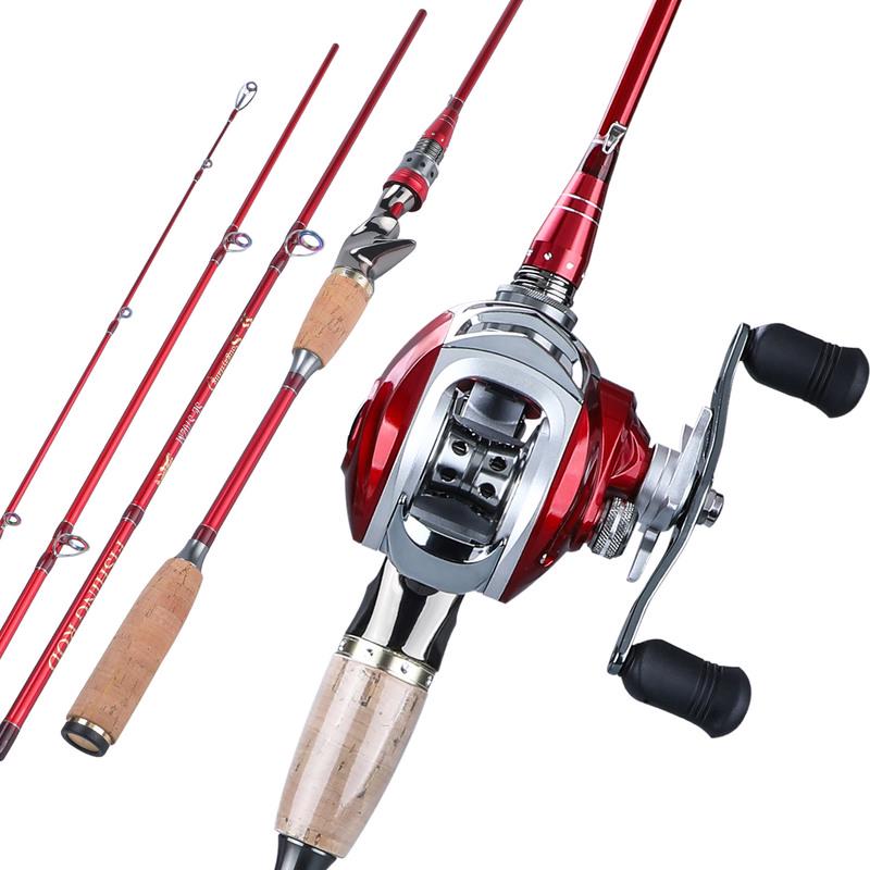 Baitcating Fishing Rod Reel Combos2.1m / 2.4m Rod z kołowrotkiem 18BB Outdoor Sports Fishing Set