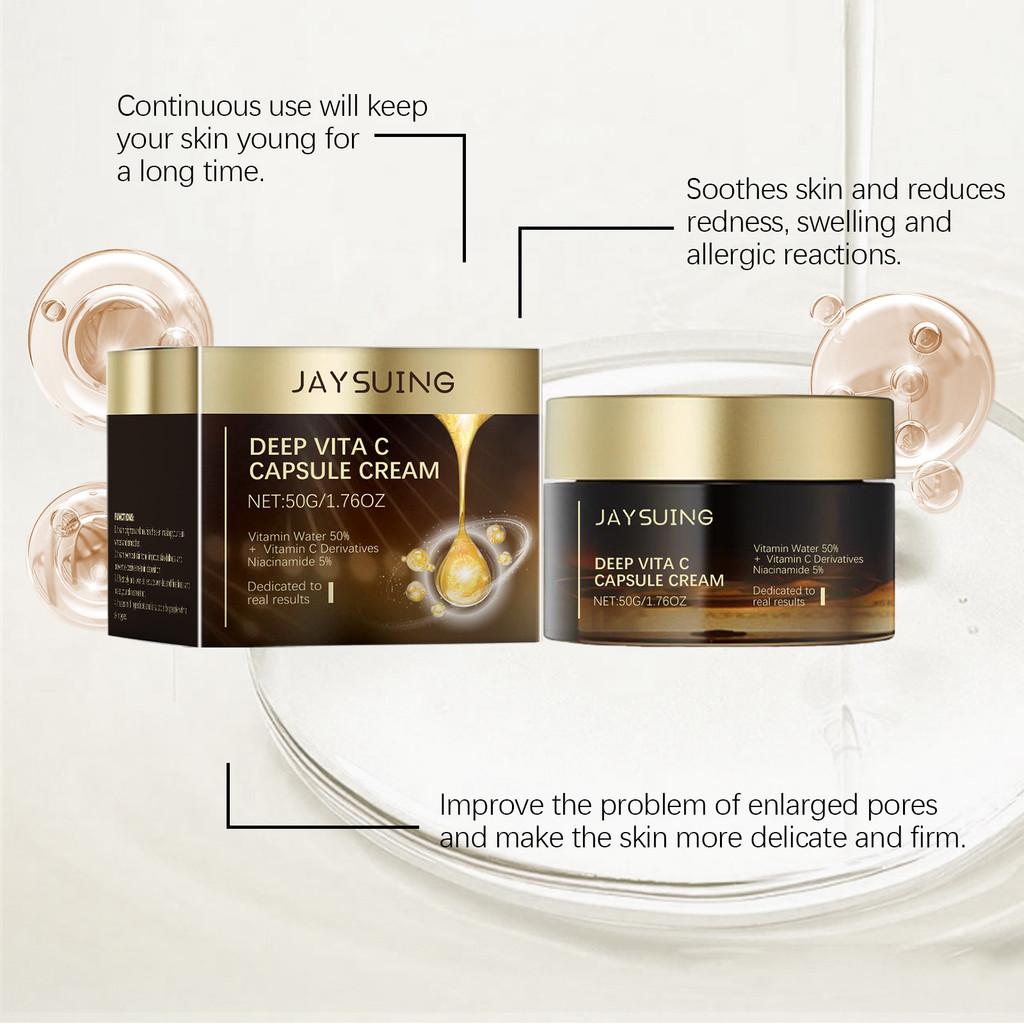 Jaysuing Vitamin C Facial Moisturizing Cream Gentle Hydrating Nourishing Brightening Skincare