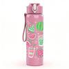 1PC Watermelon Slice Fruit Pattern 750ml Color Plastic Sports Water Bottle Leakproof Flip Straw Lid Suitable for Sports Office Home Use