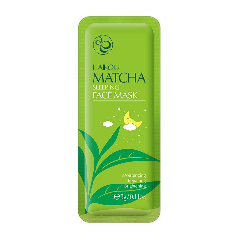 Matcha Sleeping Mask Treatment Peeling Purifying Blackhead Removal Mask Acne Tea Tree Djuprengörande rynkor Sköljfri Fuktgivande hudvårdsprodukter