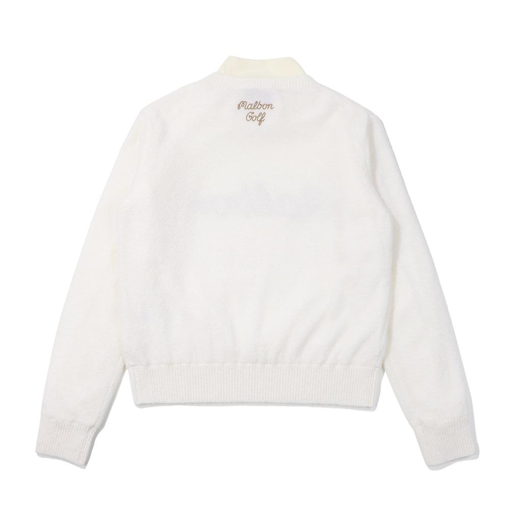 MALBON GOLF Mock Neck Windproof Sweater Ivory (Woman)
