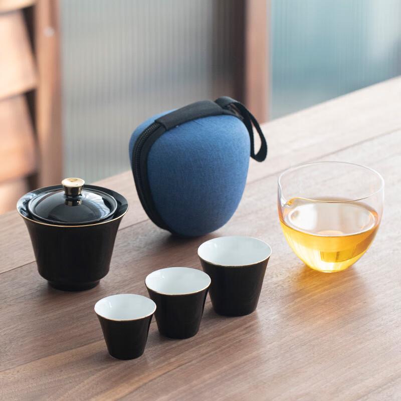 High Mountains & Flowing Water Portable Ceramic Tea Set
