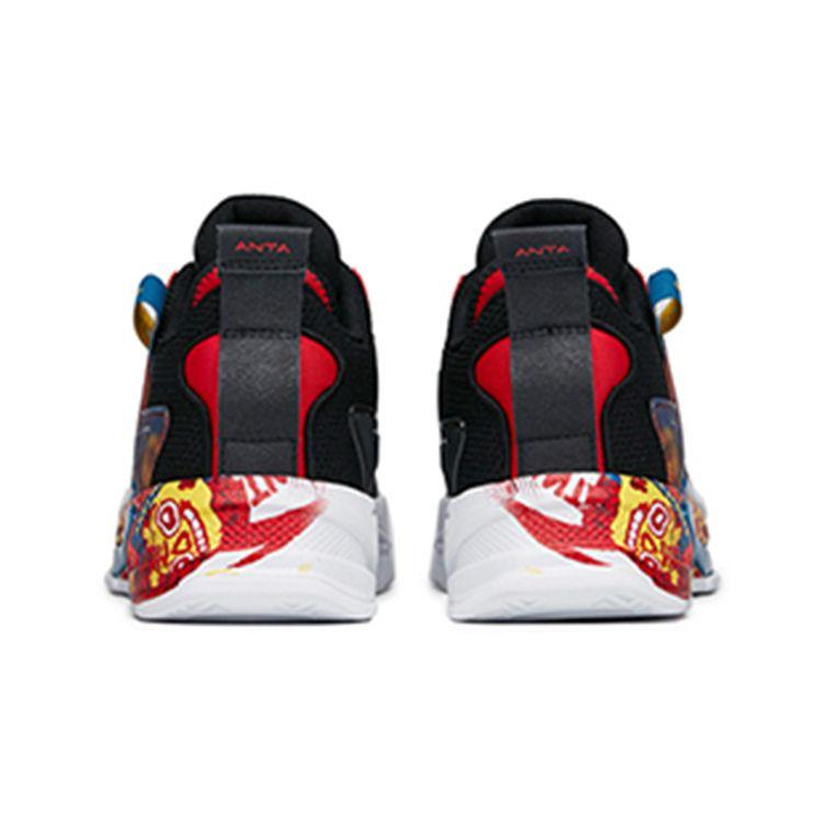 Anta Antiskid Sports Casual Shoes Kids Sneakers Black Red 312218083-6