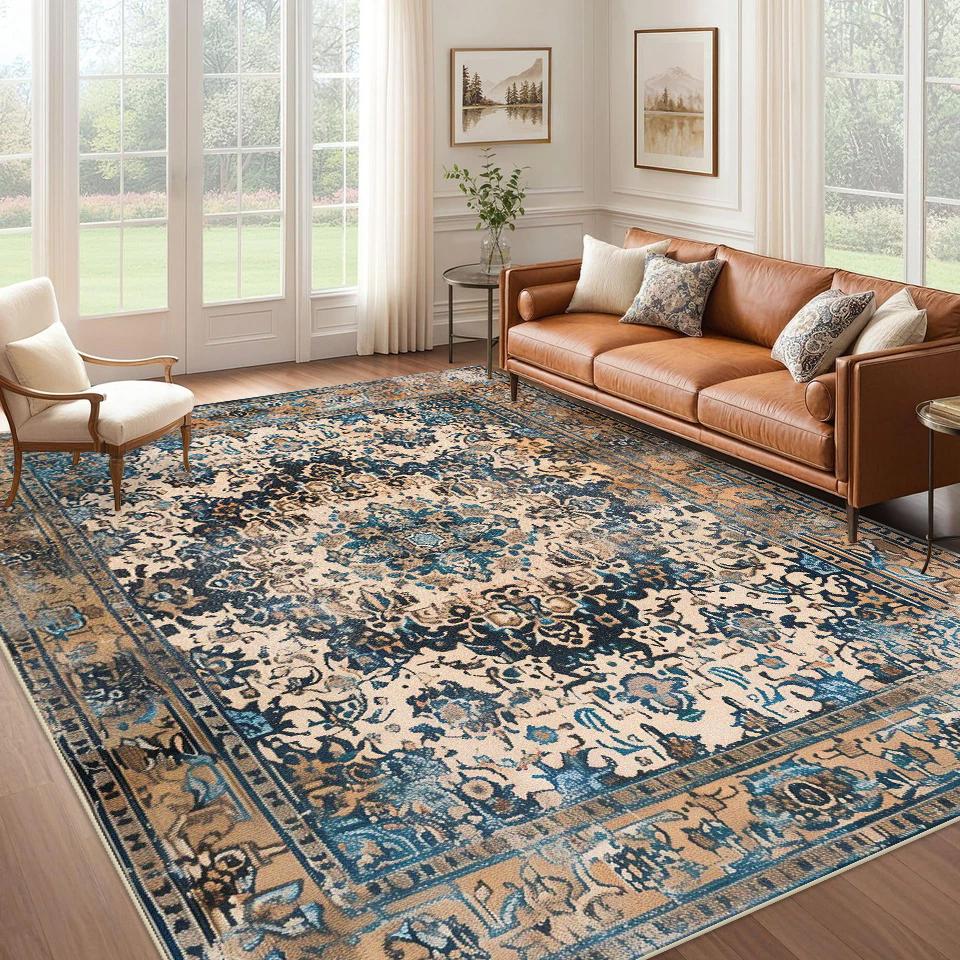 Persian Retro Large Carpets for Living Room Decoration Home Rug Boho Non-slip Bedroom Lounge Rugs Customize Coffee Tables Mat