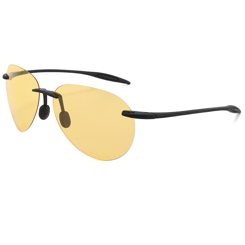 Tr90 Material Tac Polarized True Film Sports Cycling Sunglasses Frameless Outdoor Toad Glasses Pilot Men'S Glasses