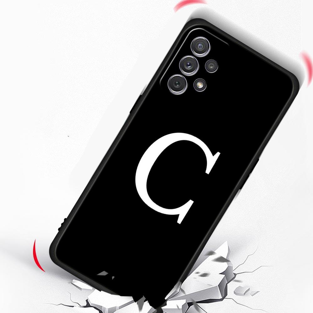 Initial Letter A Z Phone Case For Samsung Galaxy A17 A07 A55 A35 A25 A15 A05 A33 A31 A23 A21s A13 A41 A73 A53 A51 A71 A03 Cover