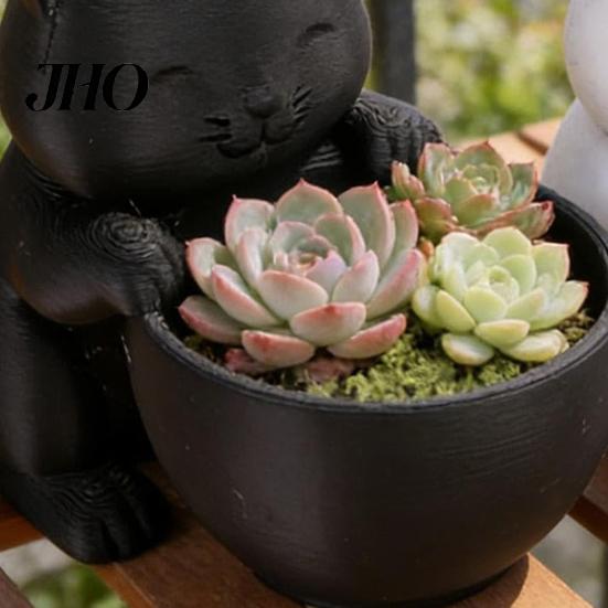 Kippsicherer Pflanztopf 3D-gedrucktes Katzenornament, Formtopf, Büro-Schreibtisch-Miniatur-Blumentopfhalter, Matt-frosted Oberfläche für Heimdekor-Halter