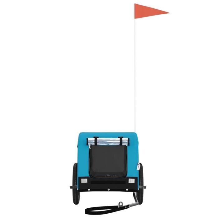 VidaXL Remorque de vélo pour chien bleu et noir tissu oxford et fer 93995