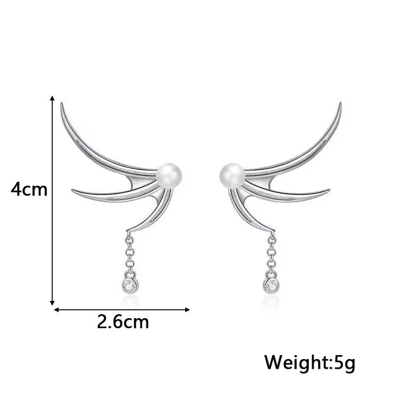 Simulated Pearl Women Dangle Earrings Korean Elegant Crystal Wedding Jewelry Party Gifts Boucles D'oreilles