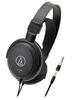 Audio-Technica Wired Headphones for Music and Movie Mini Black ATH-AVC200 Listening, 6.3mm Standard / 3.5mm Connection