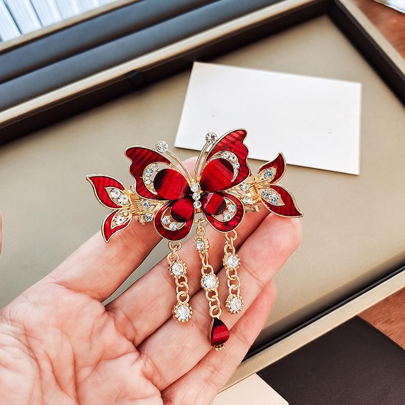 Móda Elegantní Zirkon Motýlek Vlásenka Příslušenství pro ženy Retro Etnický styl Malý krabí klip Pokrývka hlavy Šperky Dárek