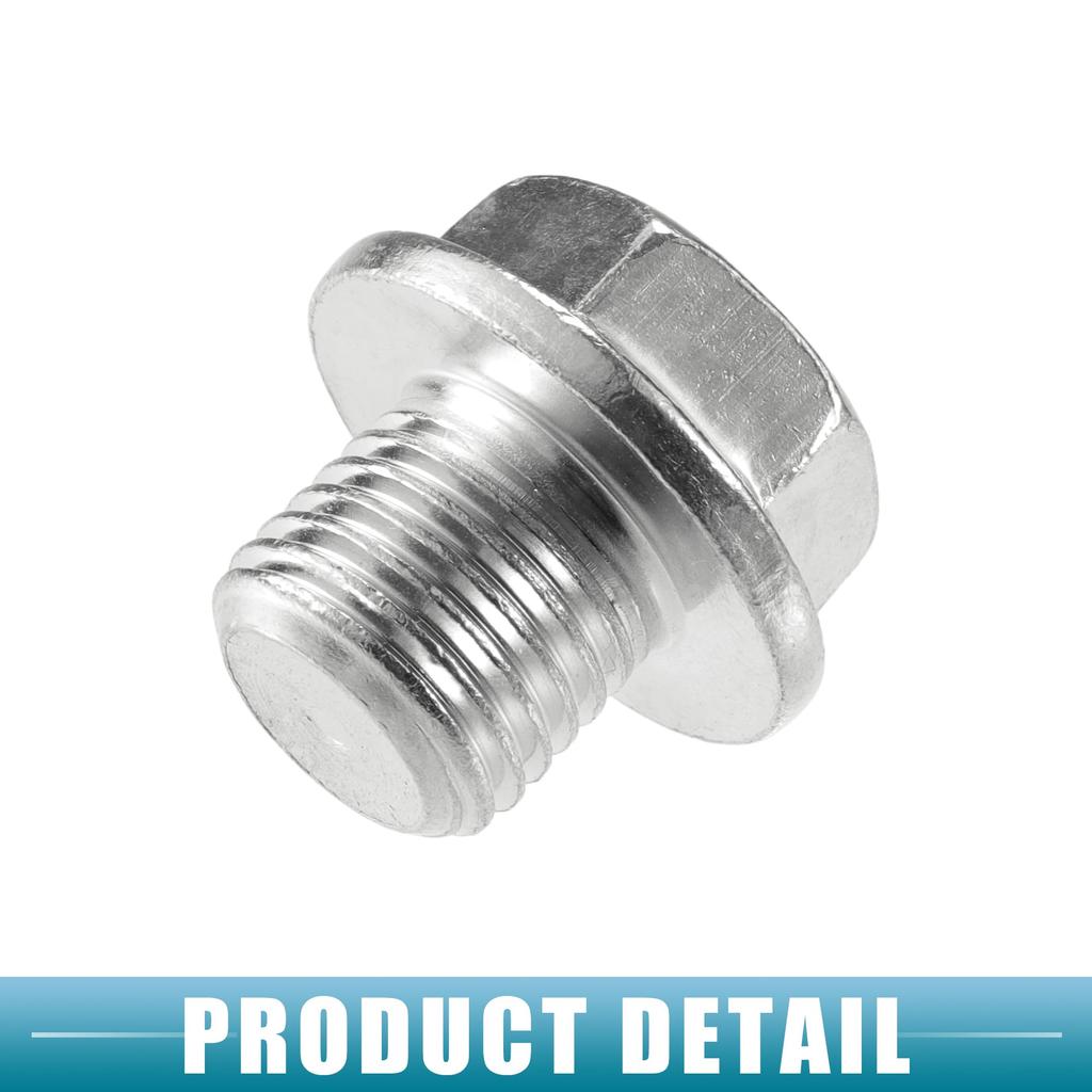 A ABSOPRO Universal Car Drain Plug with Gasket Durable M14x1.5 Metal Silver Tone (Set of 5)