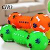 Dog Bite Toy Dumbbell Squeaky Chew Raised Texture Teeth Cleaning for Puppy Teething Dogs Interactive Play