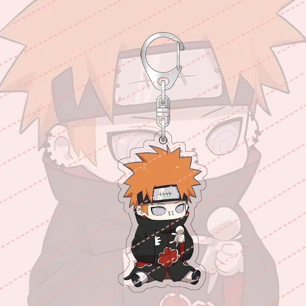 Anime Naruto Acrylic Keychain Accessaries Uzumaki Naruto Cartoon Keyring