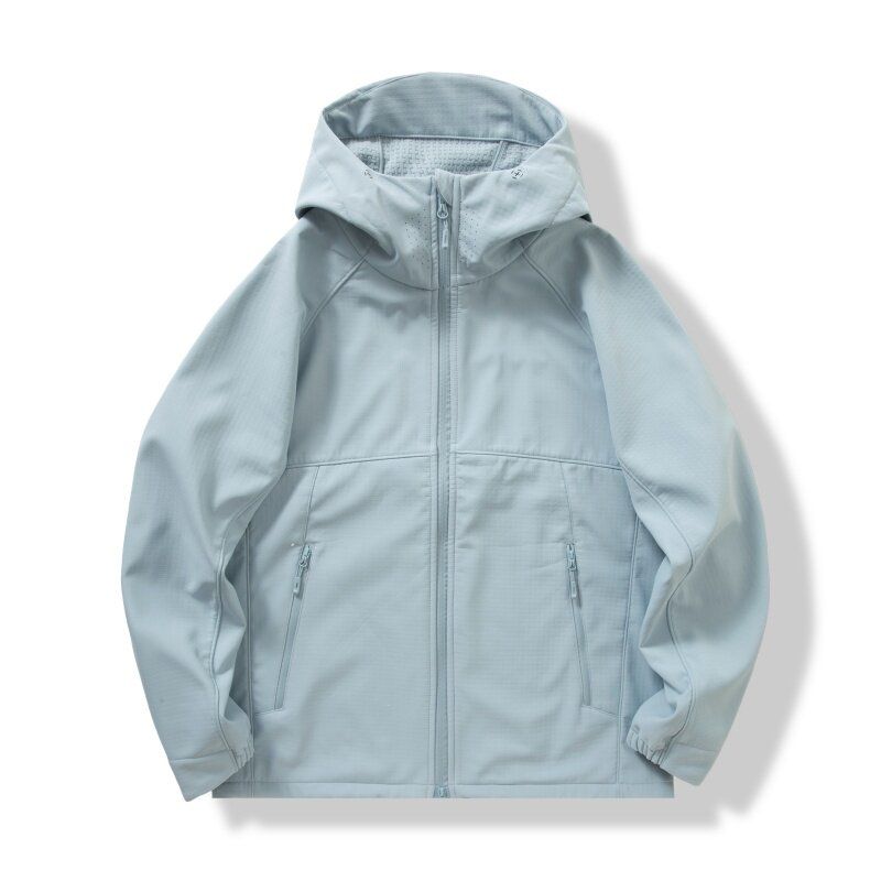 Original Foreign Trade Outdoor Autumn and Winter Hooded Fleece-Lined Softshell Jacket for Men and Women, Couple Style, Windproof and Waterproof