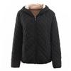 Warm Solid Color Quilted Coat Outwear for Autumn Winter Ladies Female Women Casual Cotton Jacket Loose Fit Hooded Long Sleeves Zipper Pocket