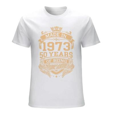 T-shirt fantaisie pour homme, 50e anniversaire, fabriqué en 1973, style streetwear, décontracté, style Harajuku, pour femme