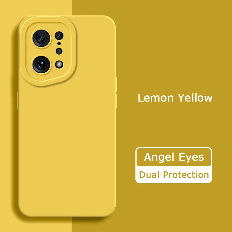 

Angel Eyes Square Liquid Silicone Phone Cover для OPPO Find X5 Pro 5G 360 Защитный мягкий противоударный чехол FindX5 X5Pro Сумки OPPO Find X5 Pro лимонно-желтый