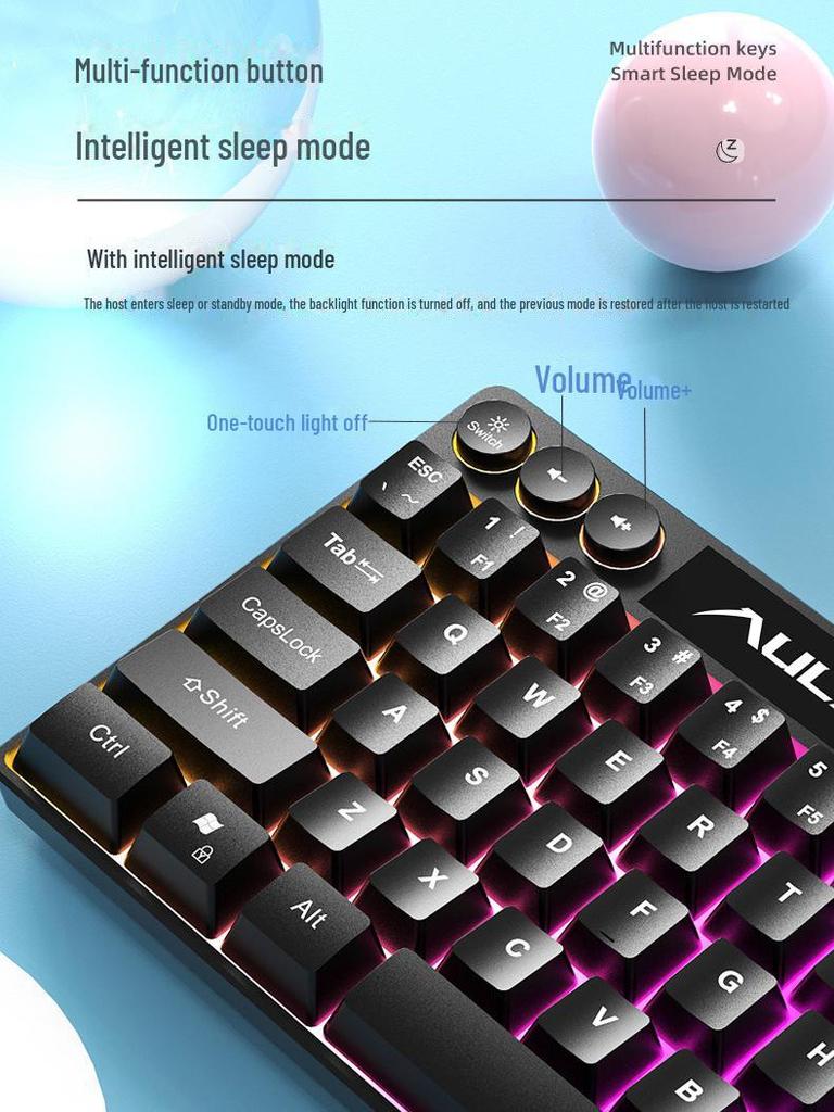 AULA Wolf Spider F3061 Mini 61-Tasten RGB Kabelgebundene Tastatur
