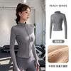Skinny yoga clothes women's spring 1011 new velvet thickened slim stand-up collar sports jacket running warm top