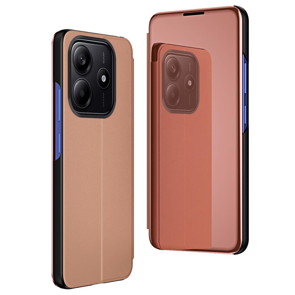 For Xiaomi Redmi Note 14 4G (164.84mm) Etui Visningsvindu Støtte Lær Flip Telefondeksel