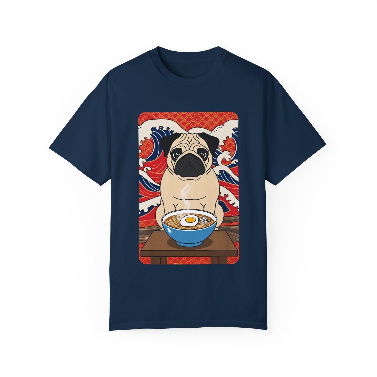 Pug Ramen Shirt, Pug t-shirt, japanese poster design, gift for him, gift for her S