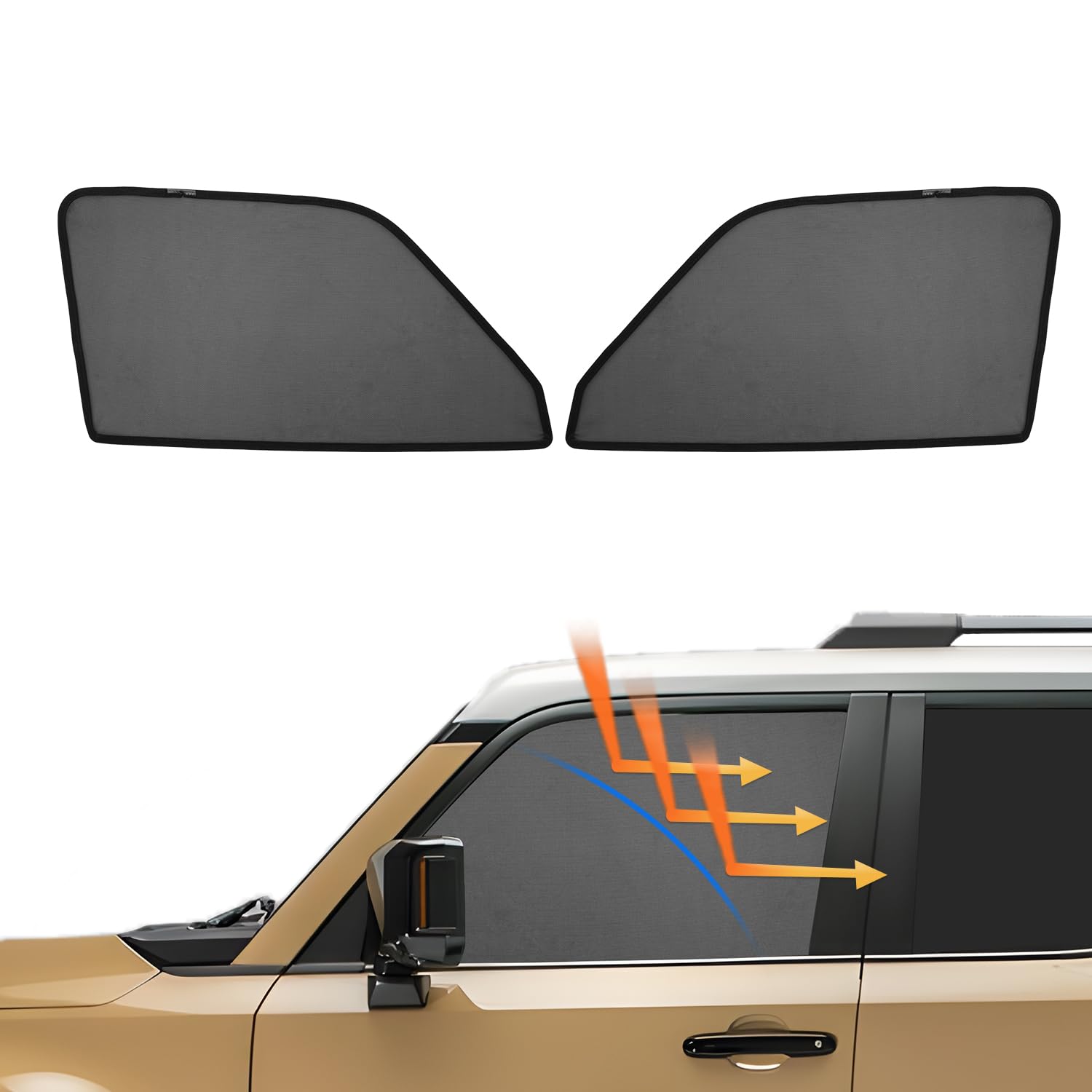 

latest model high density mesh heat shielding Cartist Toyota Land Cruiser 250 Land Cruiser 250 Mesh Curtain Sunshade Car Shade Ventilation UV чорний