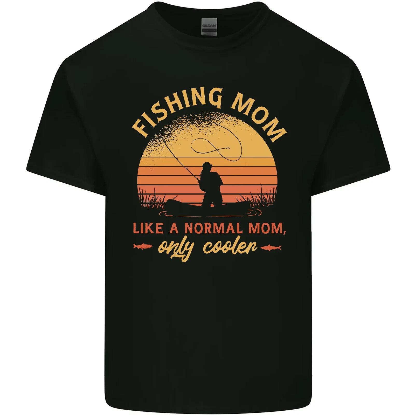 Fishing Mom Like a Normal but Cooler Kids T-Shirt Childrens 2XL