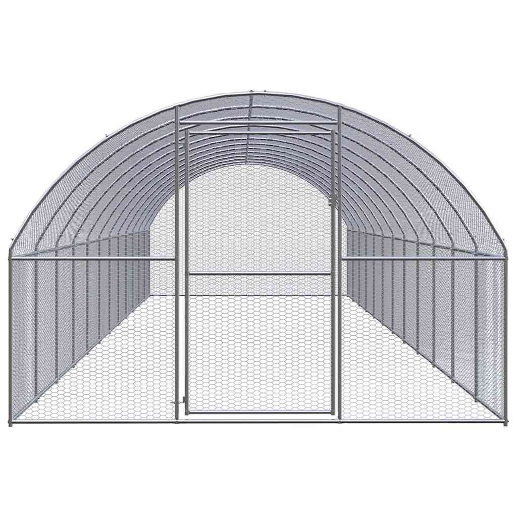 Vidaxl Outdoor Chicken Coop, 3X12X2 M, Galvanized Steel