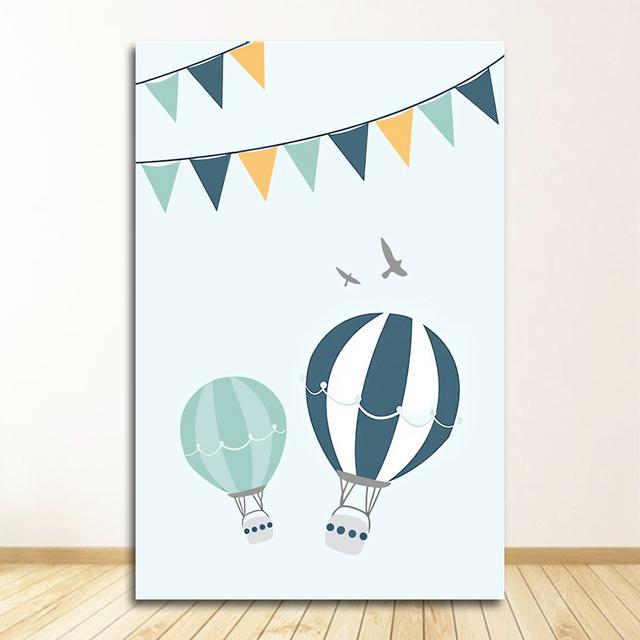 Art Canvas Painting Nordic Kid Room Decoration Picture Adventure Quote Nursery Child Poster Cartoon Mountain Airplane Print Wall