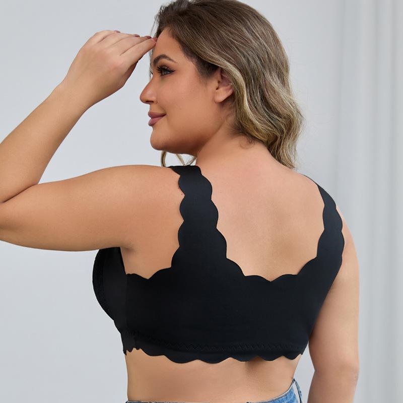 Europäische Größe Frontverschluss Spitzenunterwäsche Fixierte Cups Frontverschluss Weste Damen Übergröße Push-up-BH XL-4XL