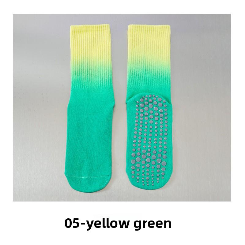 Gradually Change Yoga Women's Socks Non-slip Sports Socks Girls Pilates Medium Tube Hanging Dye Socks