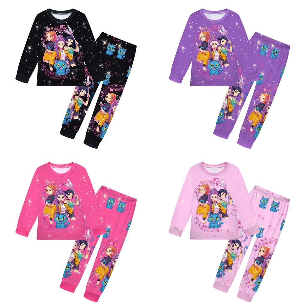 Children's Witch  Girls Printed Suit Long Sleeve Pants Suit
