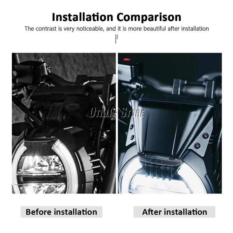 New Motorcycle Windscreen Windshield Fly Wind Deflector Screen Black Kit For Honda CB 650R CB650R CB 650 R 2019-2023