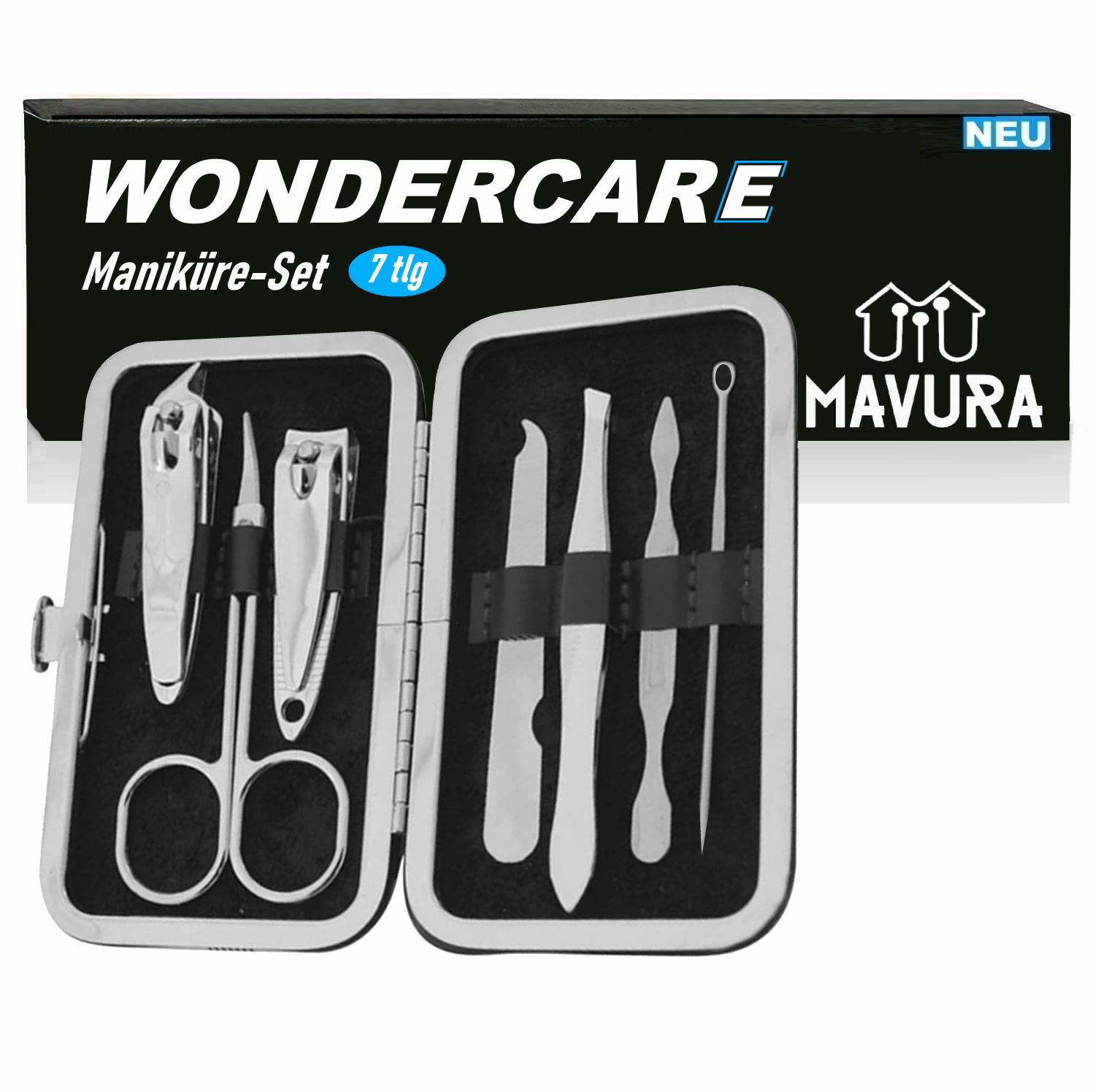 

WONDERCARE Манікюрний набір Педикюрний набір Набір для нігтів Догляд за нігтями Ножиці для нігтів Пилка для нігтів 7 предметів