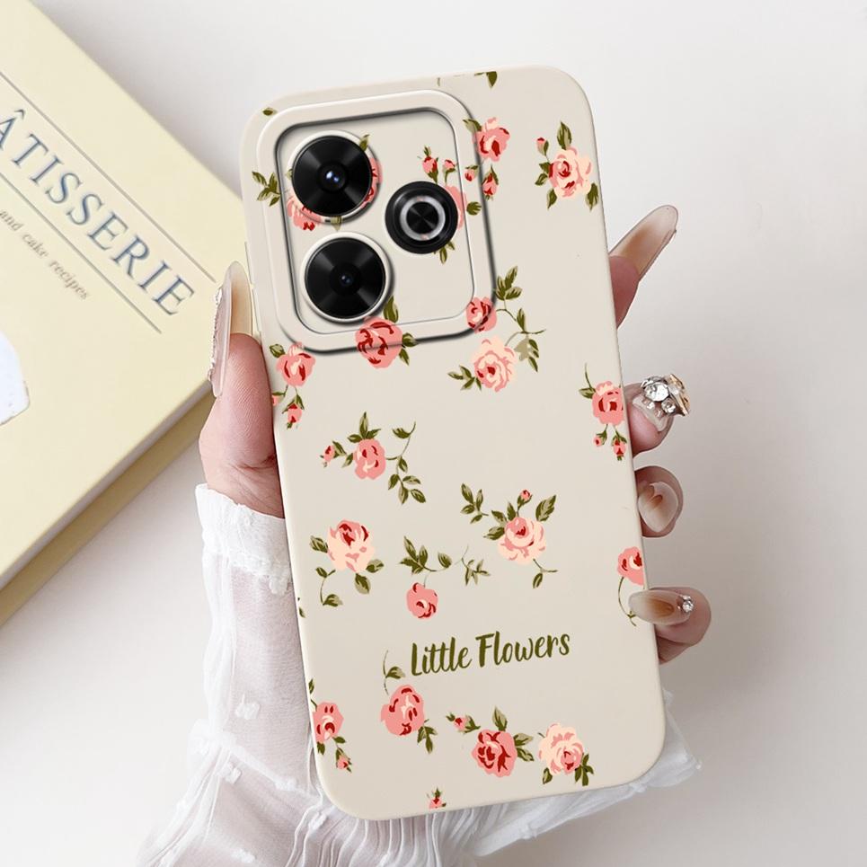 For Xiaomi Redmi 13 4G 5G Back Cover On Redmi13 5G Coque Funda Flower Butterfly Women Fashion Phone Case Liquid Silicone Shell