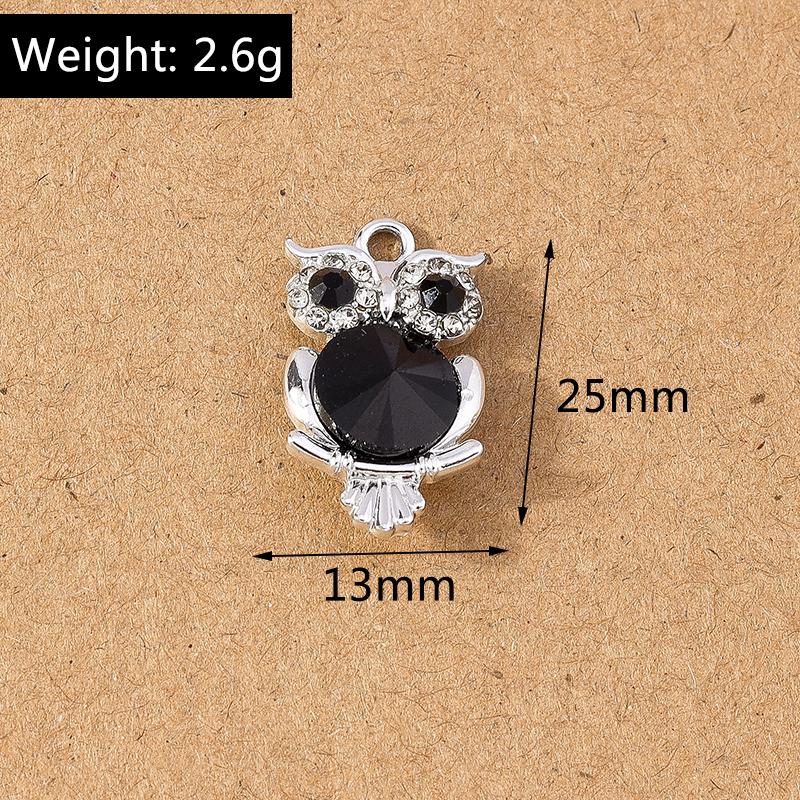 10pcs Cute Animal Charms Crystal Owl Pendants for Jewelry Making DIY Necklace Earrings Bracelet Accessories Supplies