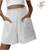 2025 Summer Women's High Waist Fashion Plus Size Cotton Linen Shorts - Versatile and Casual European & American Style