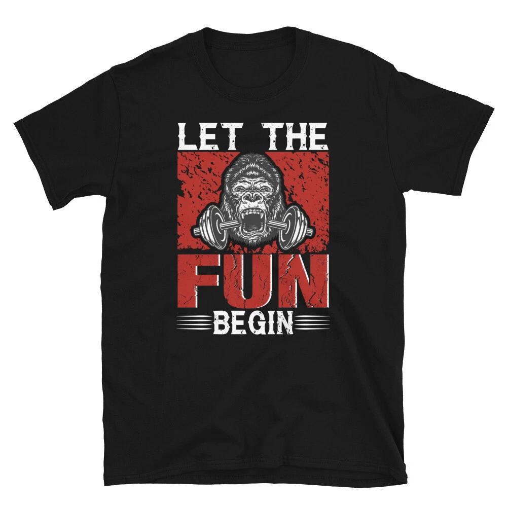 Gorilla Fun Dumbell Bodybuilding Gym Fitness Muscle T-Shirt L